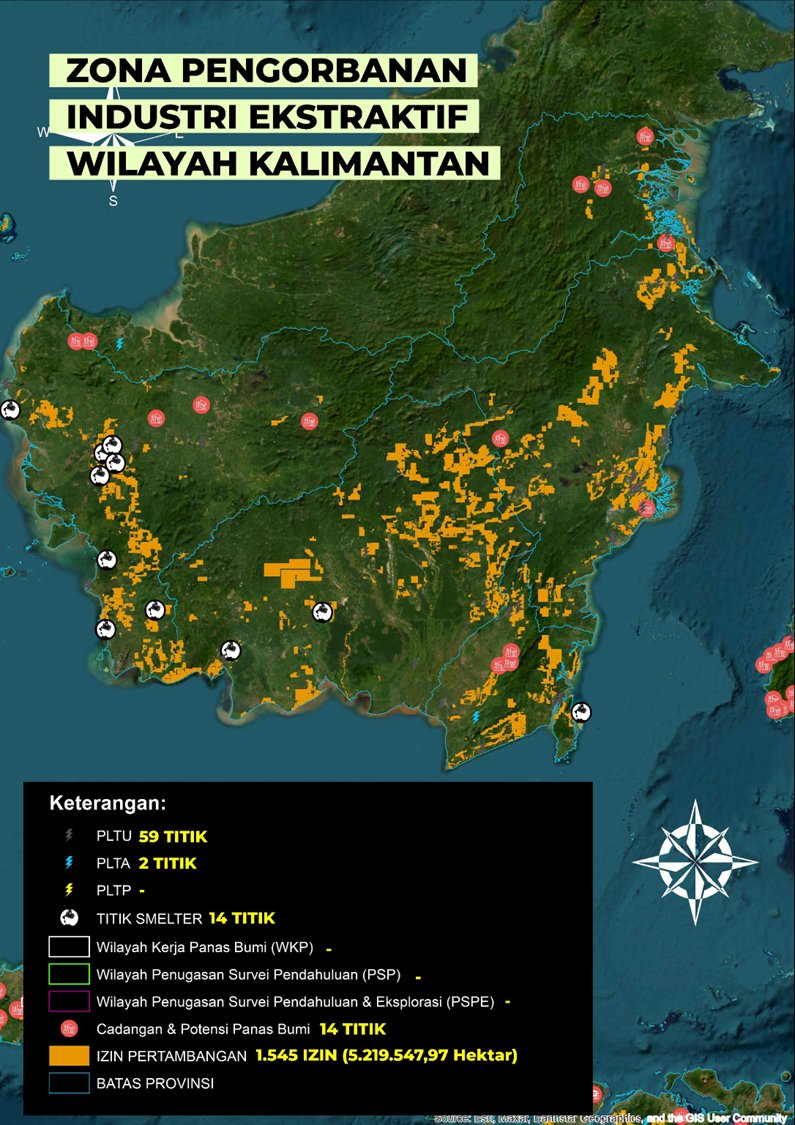 jatamnas's tweet photo. Ini pulau Kalimantan yang telah berdekade diobrak-abrik industri ekstraktif. 

Ruang hidup warga sudah sangat menyempit. Mau "caplok"  wilayah bagian mana lagi?