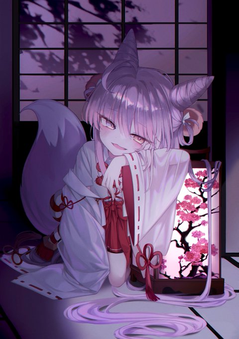 「long hair white kimono」 illustration images(Latest)