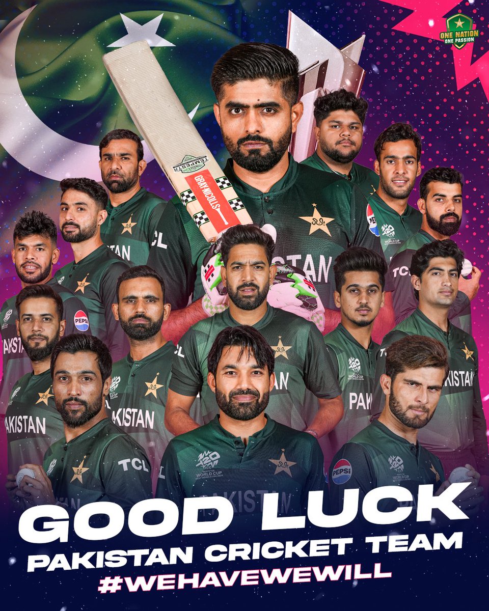 TheRealPCB's tweet photo. Pakistan to launch ICC T20 World Cup campaign on Thursday 🏆

Good luck, team 🇵🇰 🌟

Read more: https://t.co/L3vixSHcvy

#WeHaveWeWill https://t.co/WznD5iQQ2s