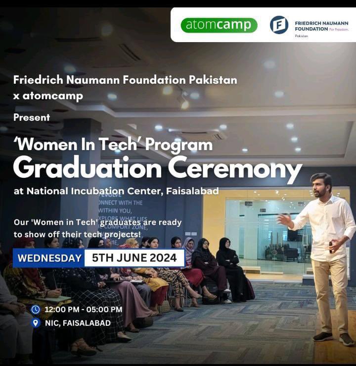 Today is the closing ceremony of the training programme for women in tec in Faisalabad, joint  <a href="/atomcamp/">atomcamp</a> <a href="/FNFPakistan/">FNFPakistan</a> project. I am really enthusiastic to see the graduates pitch their skills and products to the business community! Wishing everybody good luck and success!