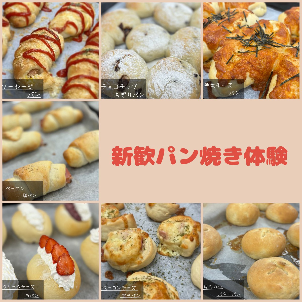 新歓パン焼き体験🍞

このパン美味しかったや、パン焼き楽しかったなど何か良い思い出でとして残ってれば嬉しいです💭

そして、多くの方に入会いただき、本当にありがとうございます！

2024/4 &amp; 2024/5