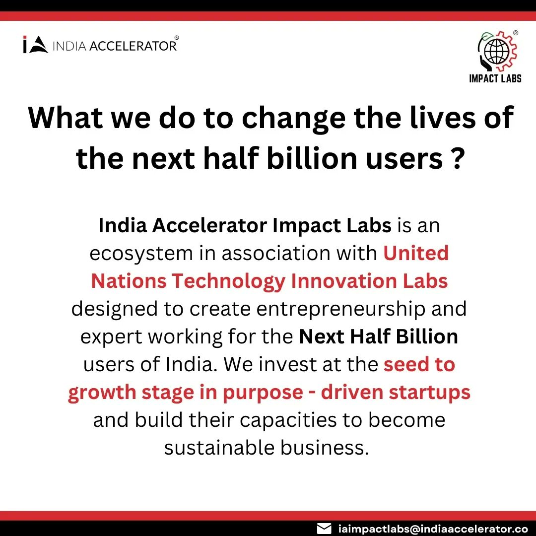 iaimpactlabs's tweet photo. Building an ecosystem for creating strong, sustainable businesses that deliver measurable and scalable social impact.

In the next 5 years, we aim to create an entrepreneurship and innovation ecosystem which will support solutions to Change the lives of Next 500 Million People. https://t.co/AzimWHckWJ