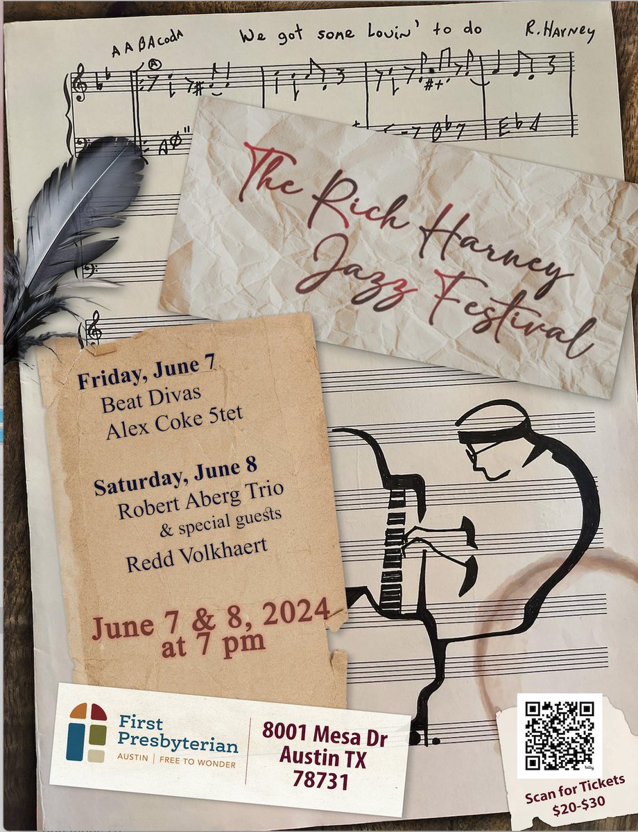 AlexCokeGigs's tweet photo. This Weekend ! #RichHarney Jazz Festival!
Come out for two great evenings of swingin' music @fpcaustin 8001 Mesa Blvd 7-9:30pm. #TheBeatDivas #AlexCokeQuintet #RobertAberg #ReddVolkaert https://t.co/OePidq22SX