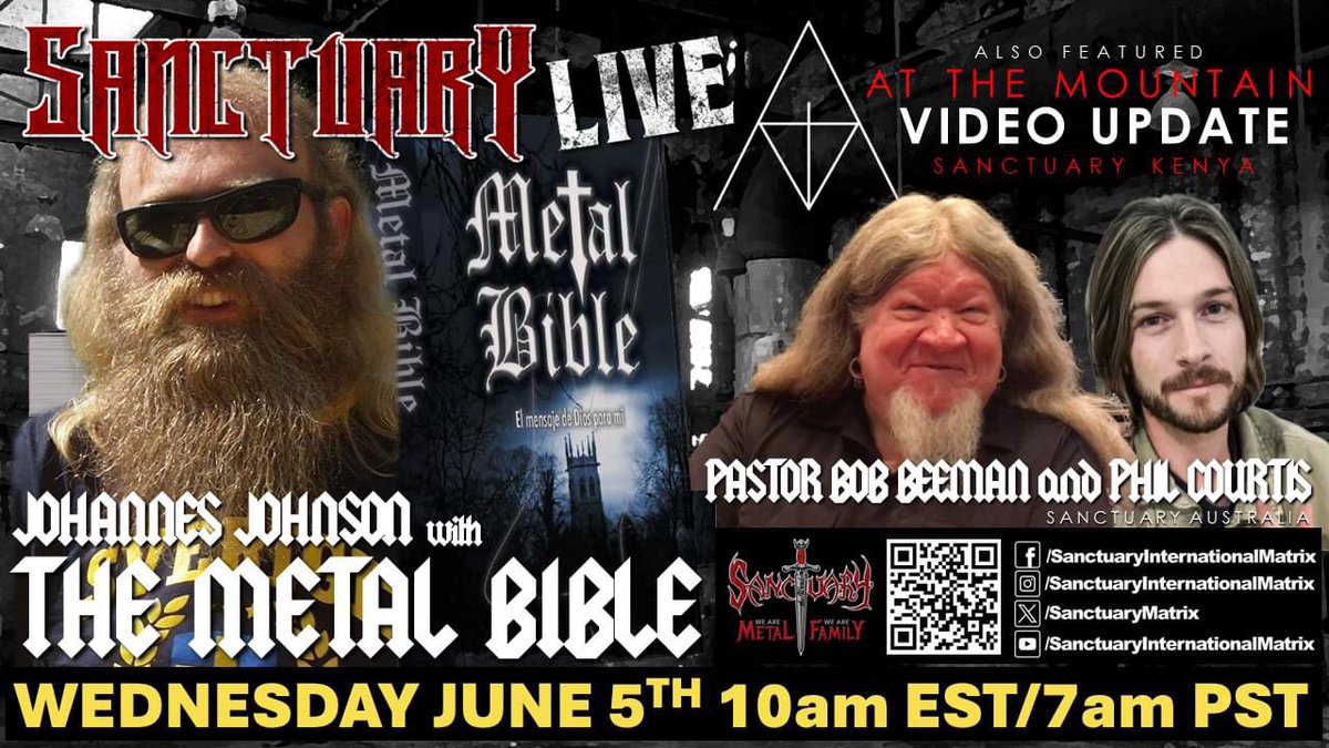 SanctuaryMatrix's tweet photo. Today (Wednesday) 10am EST...SHARE SHARE SHARE!!!! #SanctuaryLive #WeAreMetalWeAreFamily #TheMetalBible https://t.co/ECwVmjKr71