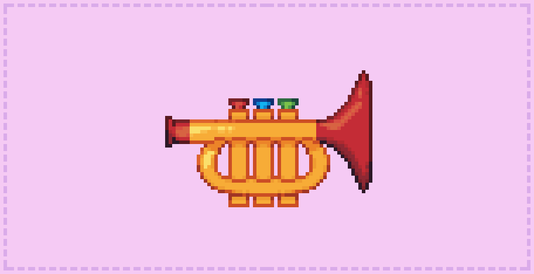 andremalvido's tweet photo. #pixel_dailies
@Pixel_Dailies
#pixelart
A toy trumpet
Color: 27
Theme: #ToyInstrument
Size: 59x39
Num: 88 https://t.co/9kk3CSENGc