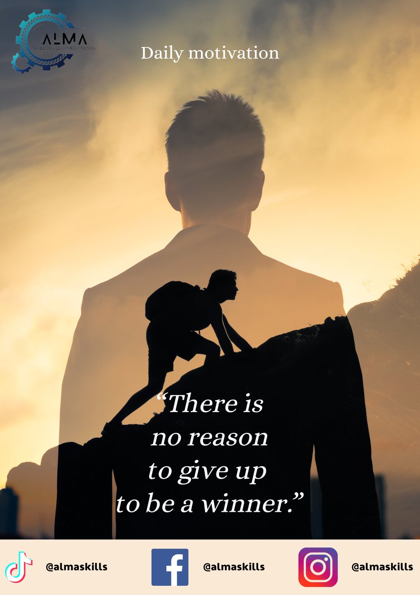 AlmaSkill's tweet photo. DAILY MOTIVATION
#dailymotivation
#AlmaSkill https://t.co/7Kj9xy4Hsi