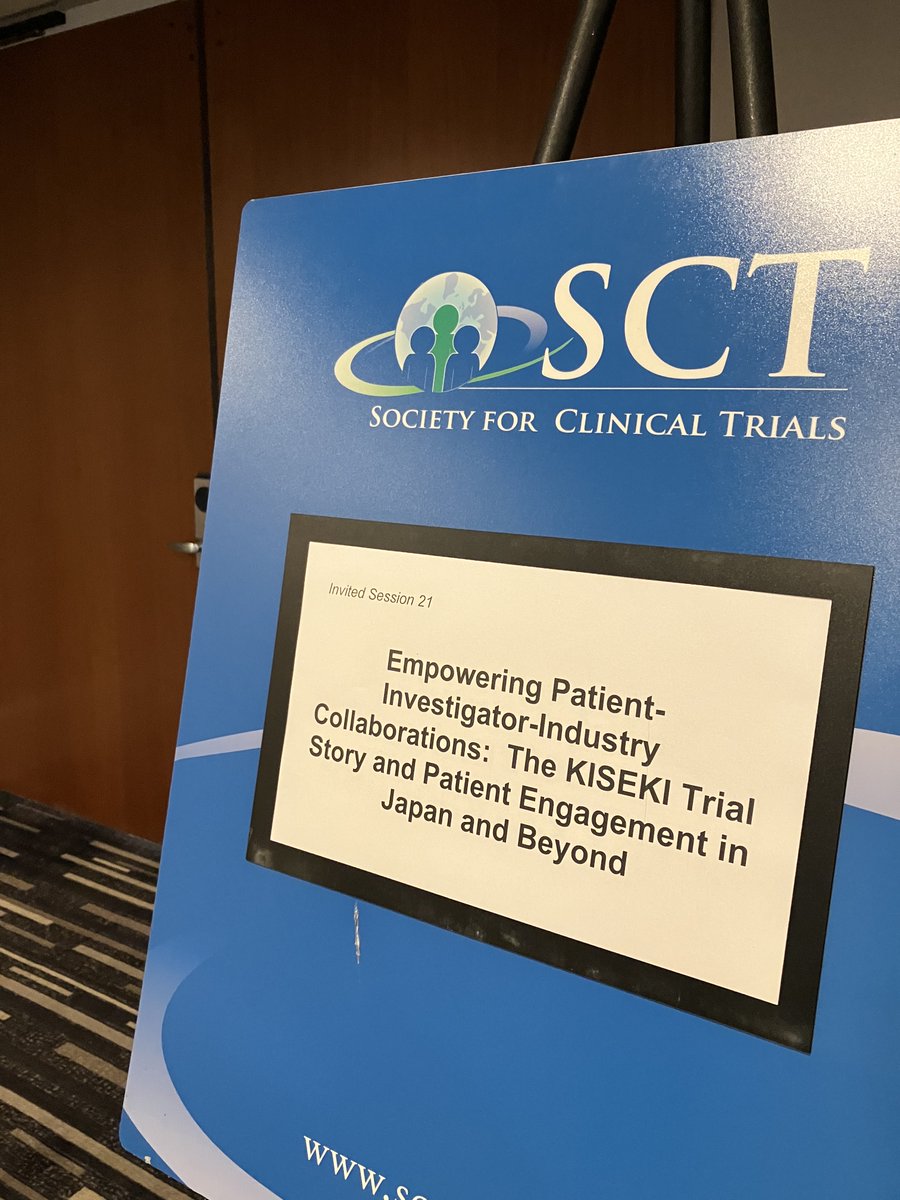 hasegawa1971's tweet photo. 5月2１日。Society for Clinical Trial＠ボストンにて日本のPPIの現状を発表してきました。国立がん研究センター中央病院　国際開発部門/臨床研究支援部門　中村健一先生。AMED研究公正・社会共創課　勝井恵子先生。座長は大阪大学未来医療開発部 臨床研究センター 　岩崎幸司先生、国立循環器病研究センター　福田真弓先生。そして東北大学大学院医学系研究科医学統計学分野 　山口拓洋先生も一緒です。今回のシンポジウムは、日本臨床試験学会から提案した企画でもあります。私の担当はKISEKI試験。患者会、医師・研究者、製薬会社それぞれの意志によって進んだことをシェアしました。機会をいただき、ありがとうございます。また発表に当たって助言をいただき感謝しています。座長の先生方にもたくさんフォローしていただきました。
勝井先生からは、国としての姿勢が示されます。中村先生からはその他の事例やPPIがもたらしている本質的な価値についての講演。日本の現状をシェアできたと思います。先生方、ありがとうございました。