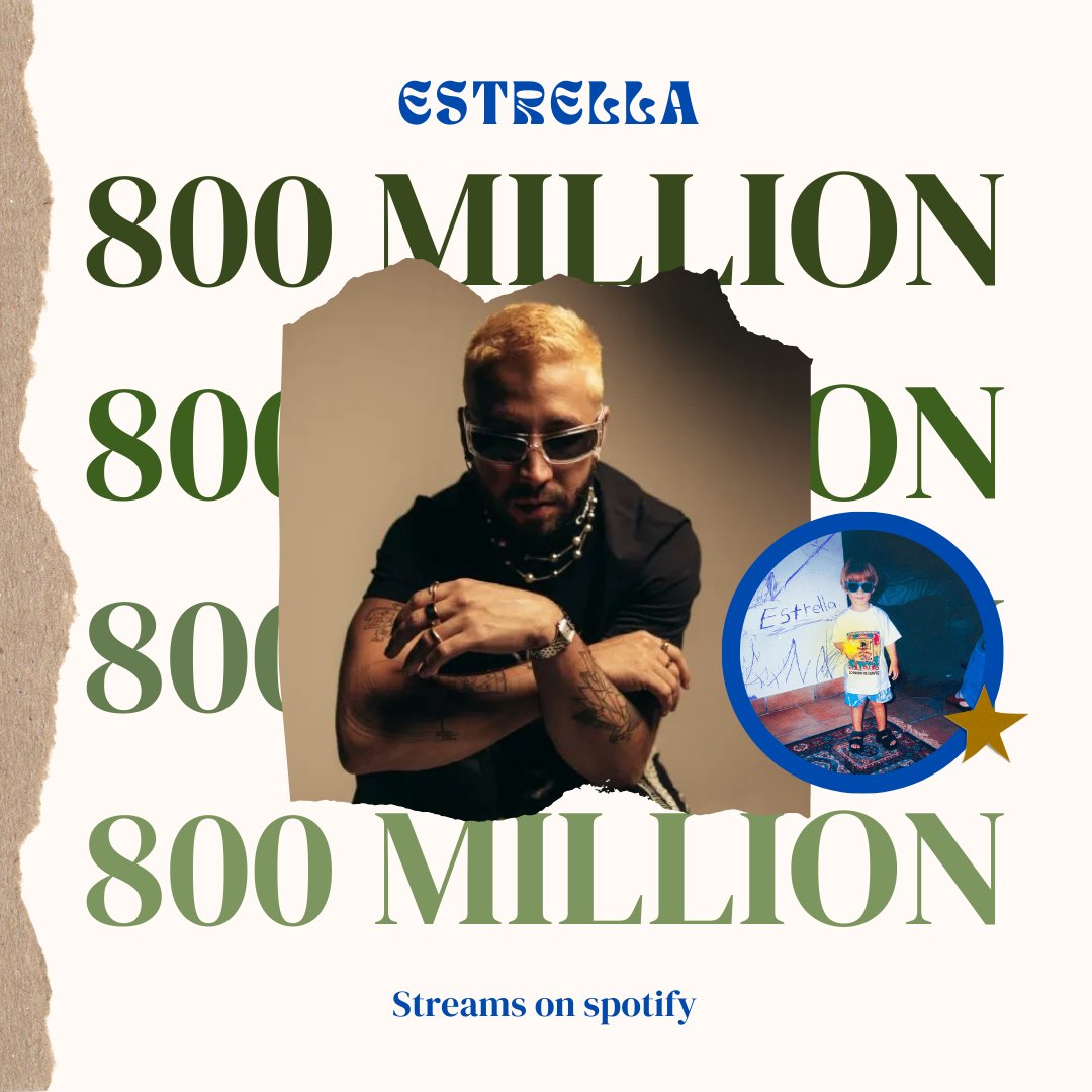 moracharts's tweet photo. 📊 el álbum "ESTRELLA" de mora ha superado los 800 millones de streams en Spotify ( 805,952,386) recibiendo mas de un millón de streams diarios ( 1,122,806 )

— Es el cuarto álbum de mora que supera dicha cifra ! https://t.co/RTIdCxnmQD