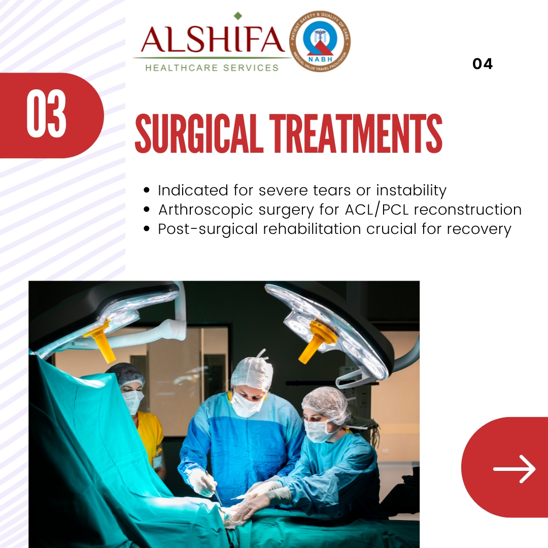 Alshifaglobal's tweet photo. #kneeligamenttear treatment involves rest, ice, compression, elevation, physical therapy, bracing, and sometimes surgery. Recovery focuses on restoring strength, stability, and mobility. 

#kneeinjury #ligamenttear #physicaltherapy #orthopedics #medicaltourism #alshifa #travel https://t.co/6ExmnmRFDI