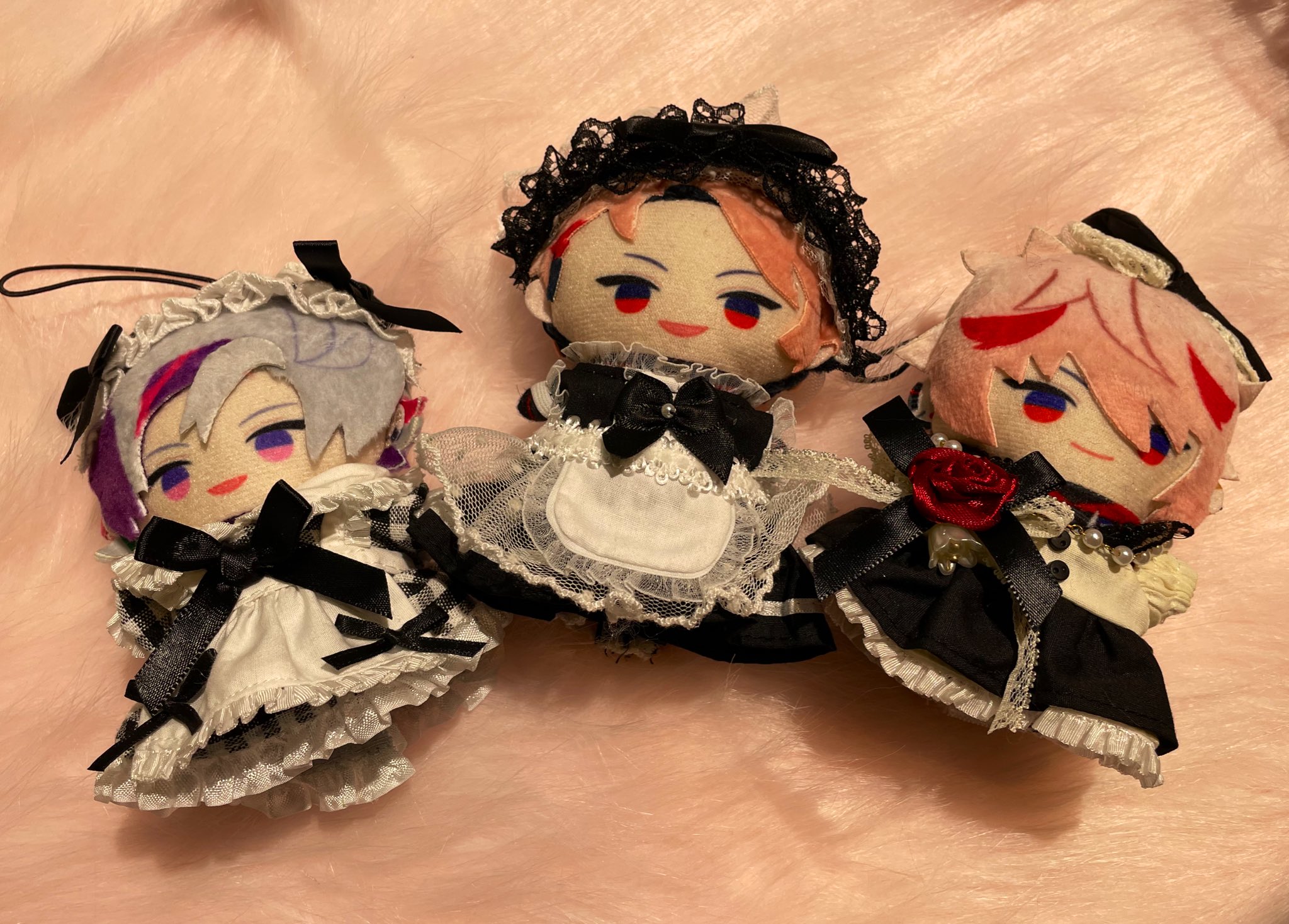 編み物 ちびぐるみ ぬい服 ボンネット ブラック（一覧】にじ
