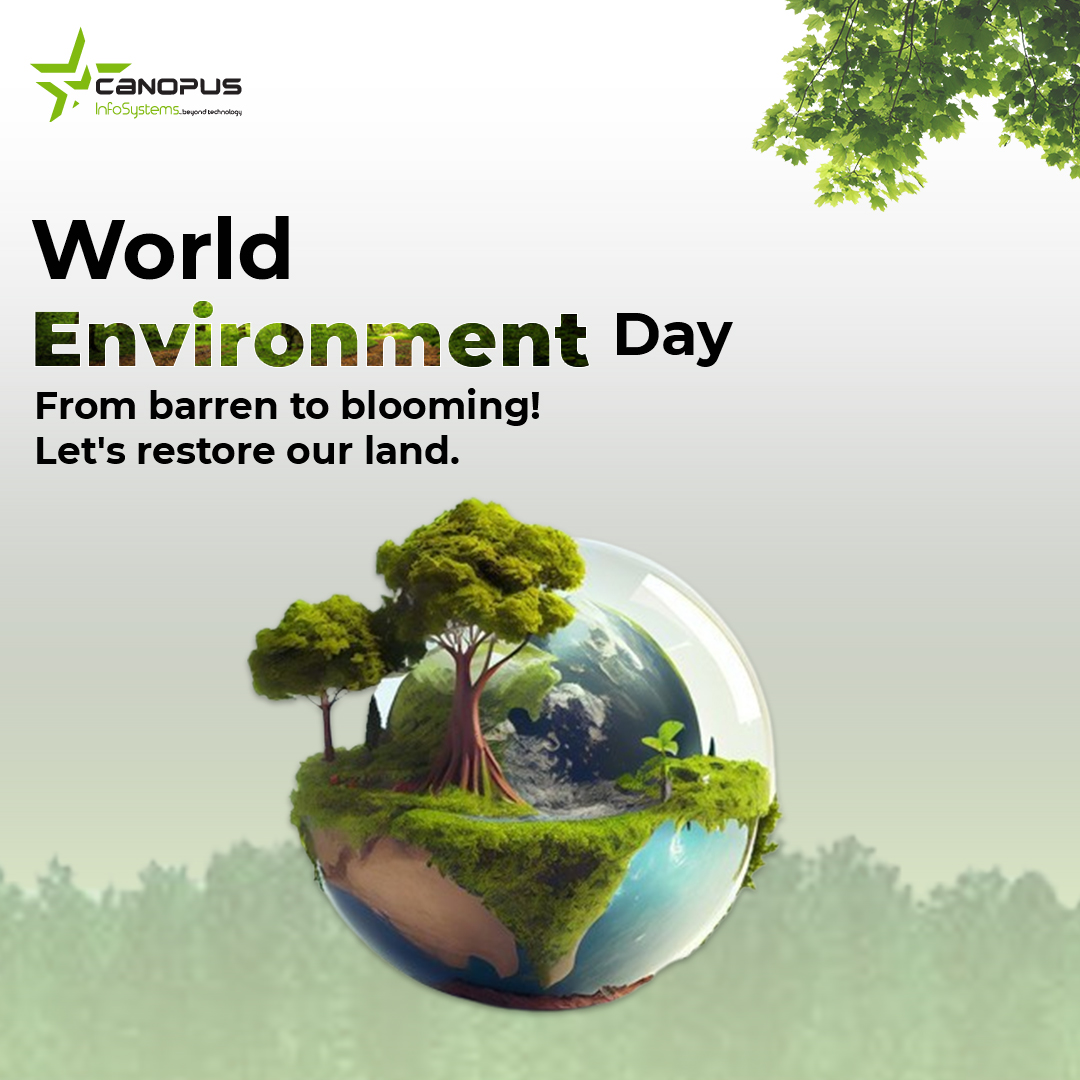 canopusInfosys's tweet image. Happy World Environment Day!🌍

This year&apos;s theme is &quot;Land Restoration: Desertification and Drought Resilience.&quot; Let&apos;s unite to heal our planet! 

Get involved: participate in local events, adopt sustainable practices, or educate others. Every action matters!

#gogreen #fornature