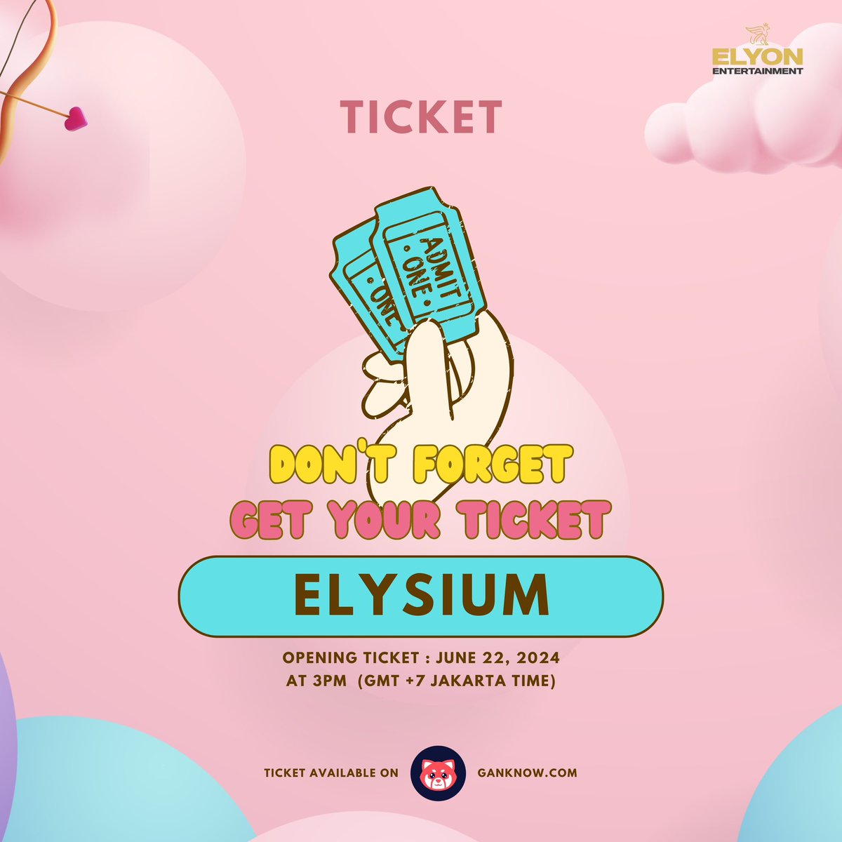 ElyonManagement's tweet photo. This is a benefit for Elysium seat. ✨
This ticket will be available on https://t.co/DeLNK4zxF1 on Saturday, June 22 at 3pm.

Stay tune for more Information @elyonentertainment 

#sweetmemorieswithflukeinjakarta #เจ้าแก้มก้อน https://t.co/HWjP5YM7QI