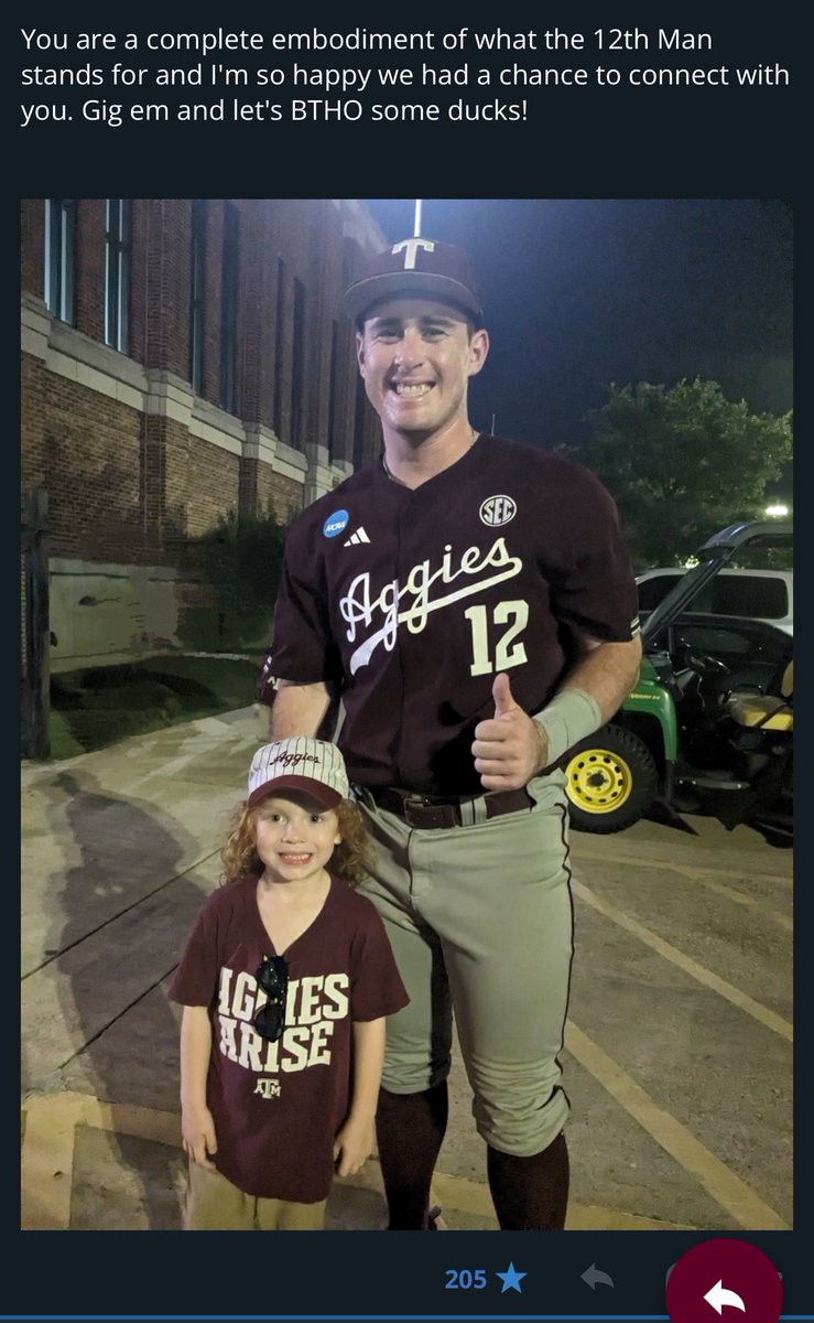 #Here (@aggieguy2019) on Twitter photo Texas A&M is lucky to have Ryan Targac. An upstanding young man. The embodiment of what it means to be an Aggie. Great representative honored as the #12. This further exemplifies Ryan’s character. I appreciate the poster sharing. @RyanTargac <a href="/CoachSchloss/">Jim Schlossnagle</a> <a href="/AggieBaseball/">Texas A&M Baseball</a> #GigEm Texas A&M is lucky to have Ryan Targac. An upstanding young man. The embodiment of what it means to be an Aggie. Great representative honored as the #12. This further exemplifies Ryan’s character. I appreciate the poster sharing. @RyanTargac <a href="/CoachSchloss/">Jim Schlossnagle</a> <a href="/AggieBaseball/">Texas A&M Baseball</a> #GigEm