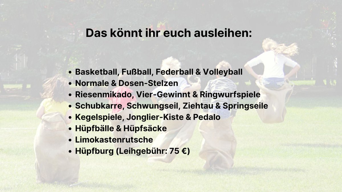 LRA_ERH's tweet photo. Das Sommerfest im Verein ist geplant &amp; ihr wollt was Cooles für #Kids anbieten?

Dann schaut beim ERH-#Spielepool vorbei!
Hier findet ihr eine große Auswahl an Spielgeräten, die ihr kostenlos (Ausnahme: #Hüpfburg) leihen könnt.

Infos unten + unter https://t.co/BXciMCw765 https://t.co/G6heOd0Ll3