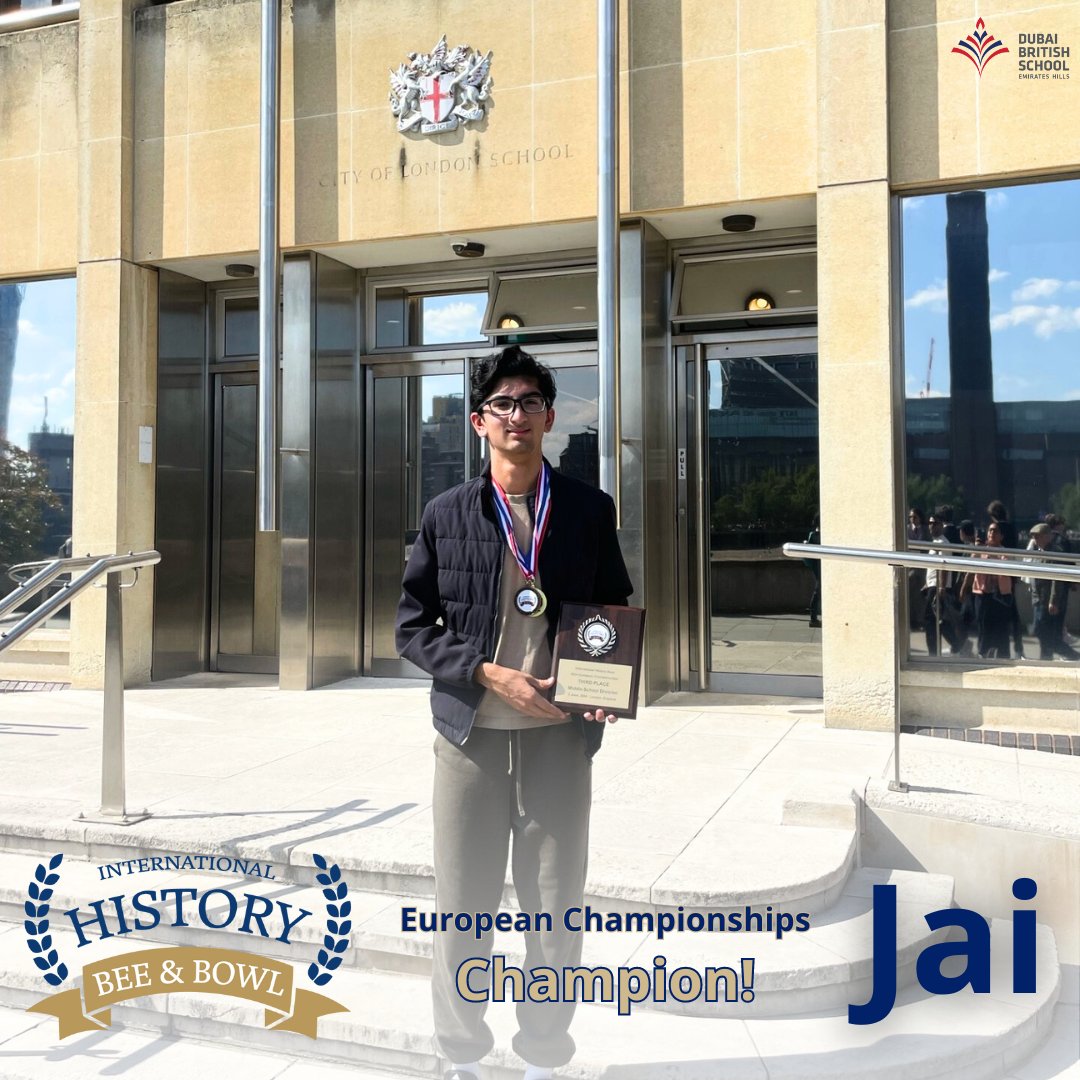 DubaiBritishEH's tweet photo. Jai emerged a champion after rigorous challenges to test his knowledge of key historical events.
1st place International Academic Bowl - Middle School Division
Overall 1st Place - Map and Flag Exam
View all his incredible results on the IHBB website: https://t.co/HScF104XcQ https://t.co/wG3u2LU1i2