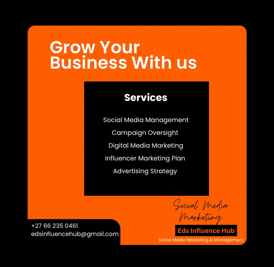 eddiemuffinz's tweet photo. Our Services ✨

DM &amp; Call us today for a consultation with our team of experts: 

📞: +27 66 235 0461

 #EdsInfluenceHub https://t.co/ExSIgmiS7Z