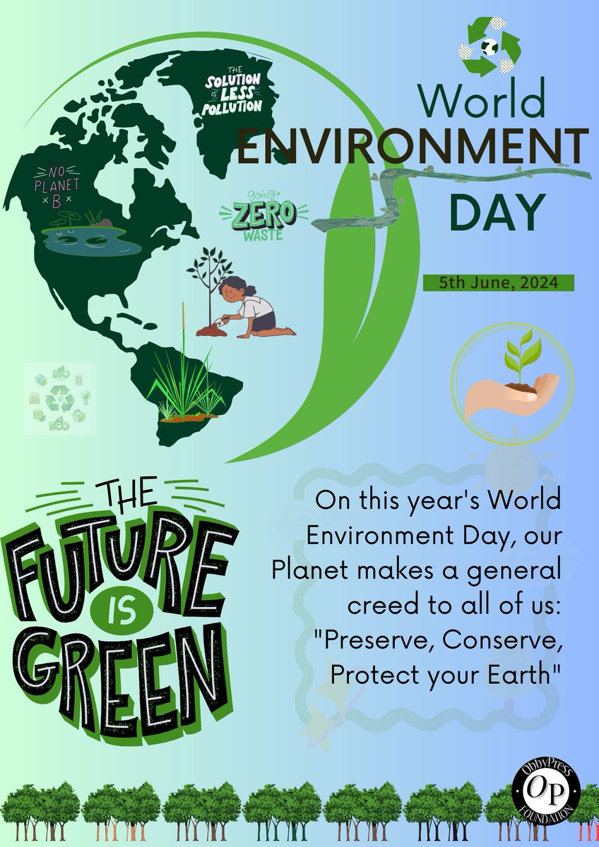 ObbypressF's tweet photo. Happy World Environment Day 🍃🌱
"Preserve, Conserve, Protect"
It's Action Day. 
#environment
#WorldEnvironmentDay2024
#ClimateAction
#BiodiversityMatters https://t.co/NUDqFHDpiz