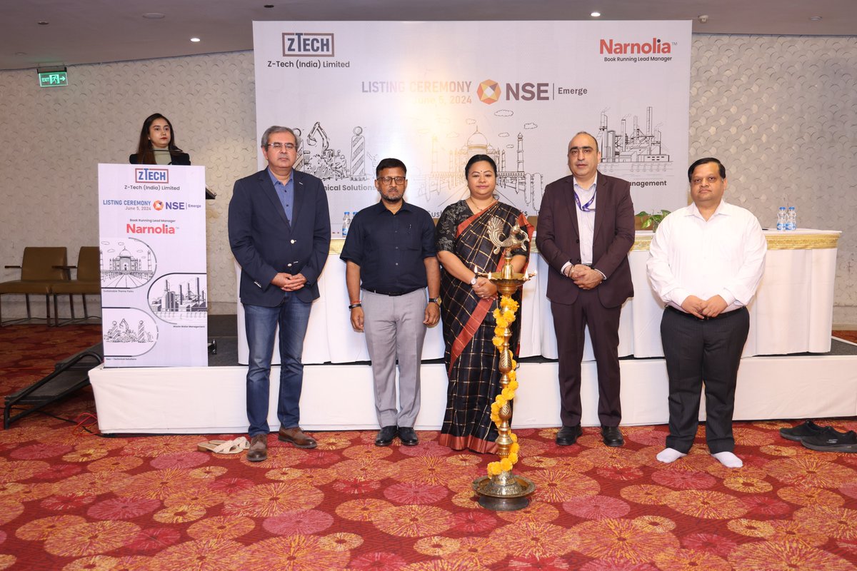 NSEIndia's tweet photo. Congratulations Z-Tech (India) Limited on getting listed on NSE Emerge today. The company is actively involved in the waste management sector. The public issue was of Rs.3,730.32 lakhs at an issue price of Rs. 110 per share.

#NSEIndia #NSEEmerge #listing #IPO #StockMarket #ShareMarket #ZTechIndiaLimited @ashishchauhan