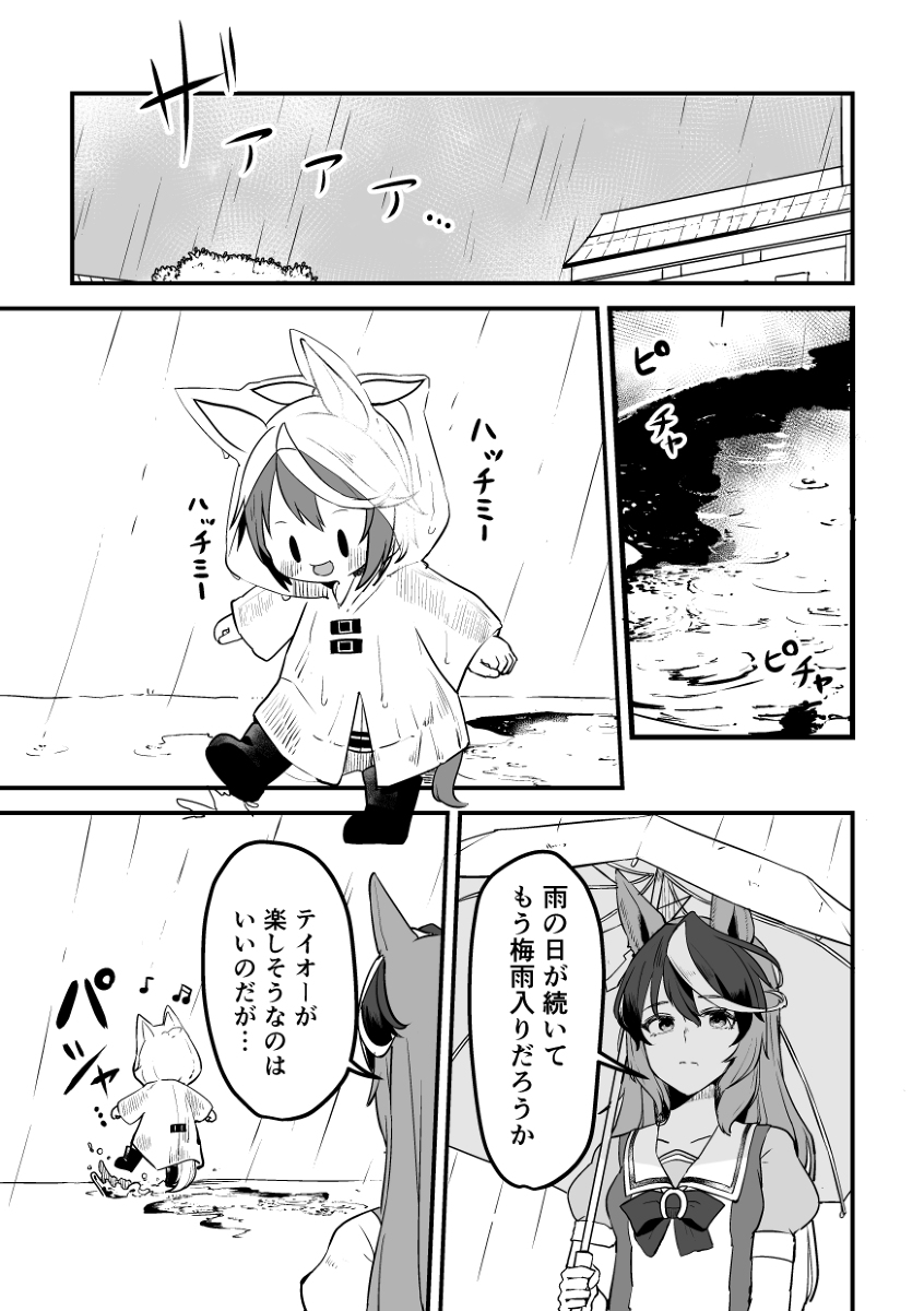 梅雨が近づいてきたから貼っておく
#ウマ娘 #トウカイテイオー #シンボリルドルフ 