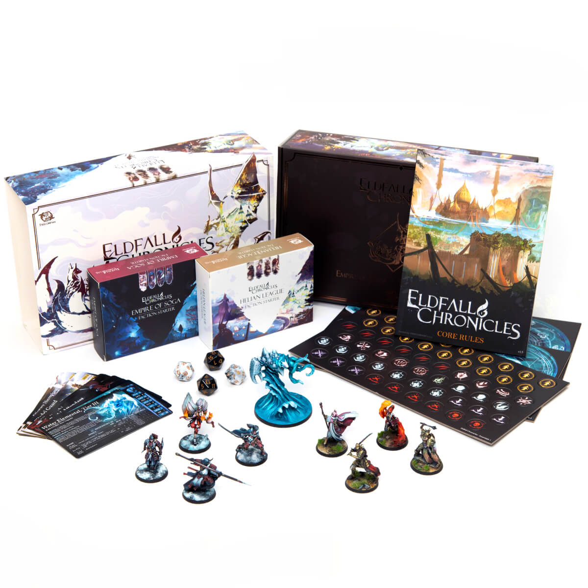 IOYokohama's tweet photo. #EldfallChronicles Two-Player Starter Set
エルドフォール 対戦ボックス 再始動
旧コアは4陣営全部入の重量級でしたが、始めやすい対決箱(2種)になりました。シリーズ初の水属性クリーチャーつきです。
ウォーターエレメンタルだけのセットもあります。
拡張箱の商品写真も彩色見本になりました。 https://t.co/lWZ8Uv2dbW