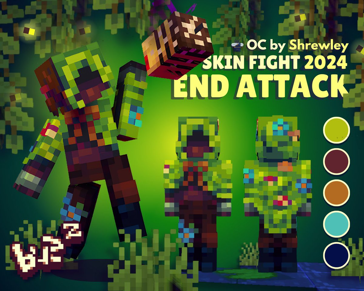 buzz_wax's tweet photo. [🌿] // SKIN FIGHT 2024 ⋆｡°✩  

₊˚✧ oc by @/Heck_face on PMC! ✧˚₊‧ #sf2024 #sfend #minecraftskin #skinartist #pixelart https://t.co/w0ByLTcY5v