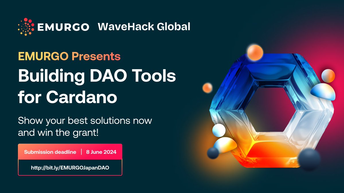 🇯🇵 Join EMURGO and other talented Web builders to shape the future of DAOs in Japan by participating in the 'Building DAO Tools for Cardano' hackathon powered by @akindo_io’s @WavehackGlobal! Propose, build, and submit your best DAO tool ideas to empower companies and