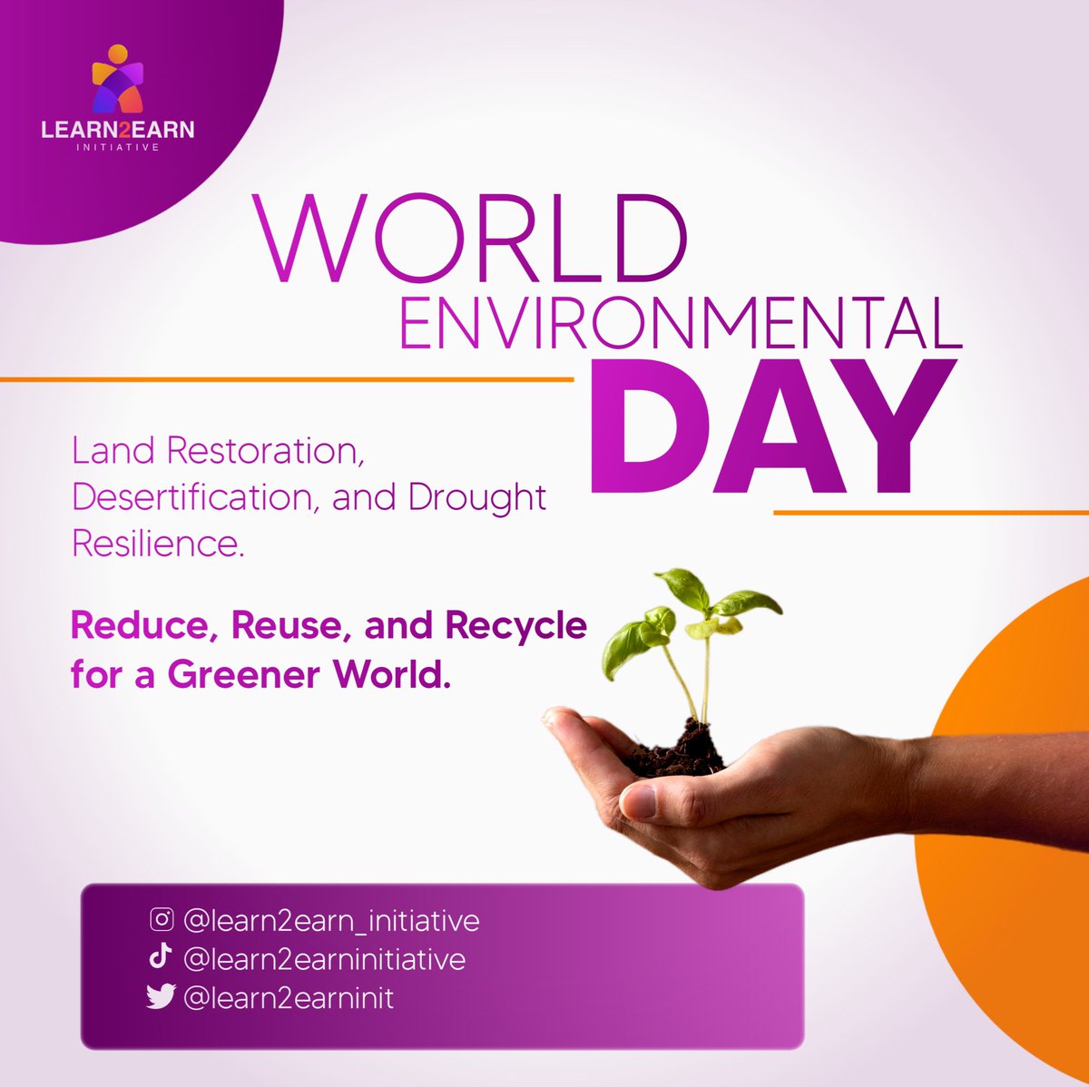 Learn2earninit's tweet photo. Let’s unite for a sustainable Future! Making a difference to conserve the world, one environment at a time. 

Happy World Environment Day!

#worldenvironmentday #worldenvironmentday2024 
#Sustainableearth
#oneplanet https://t.co/YzLVGwWdMJ