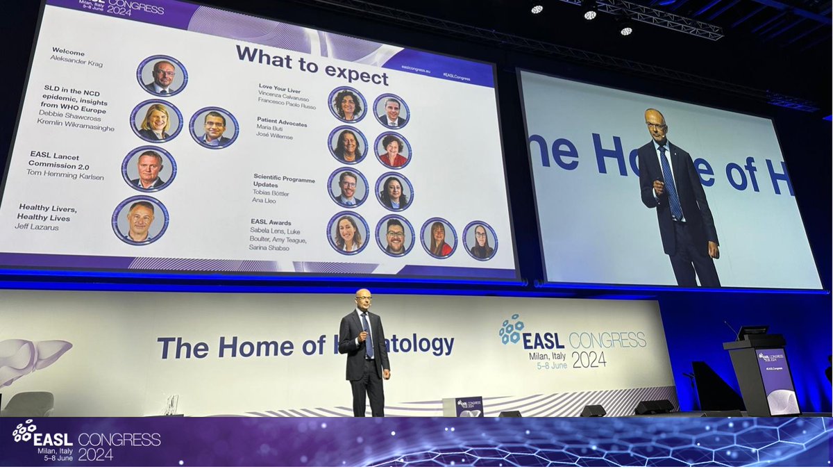 EASLnews (@easlnews) on Twitter photo ⭐️Opening Ceremony at #EASLcongress 2024!
We are joined by 7,579 delegates from 117 countries in Milan and online!
<a href="/AleksanderKrag/">Aleksander Krag</a>, EASL Secretary General extends a warm welcome to all attendees!
"We are all here for the same reason, beating liver disease and promoting liver ⭐️Opening Ceremony at #EASLcongress 2024!
We are joined by 7,579 delegates from 117 countries in Milan and online!
<a href="/AleksanderKrag/">Aleksander Krag</a>, EASL Secretary General extends a warm welcome to all attendees!
"We are all here for the same reason, beating liver disease and promoting liver