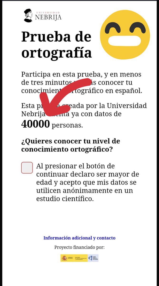 👩🏻‍💻𝐇𝐚𝐜𝐞𝐦𝐨𝐬 𝐜𝐢𝐞𝐧𝐜𝐢𝐚 𝐣𝐮𝐧𝐭𝐨𝐬 🧬

‼️Más de 𝟒𝟎.𝟎𝟎𝟎 personas ya han participado en la <a href="/pruebaNebrija/">Nebrija Lectura</a> del <a href="/CINCnebrija/">CINC Nebrija</a> que coordino en <a href="/Nebrija/">Universidad Nebrija</a>.

Infinitas 𝐠𝐫𝐚𝐜𝐢𝐚𝐬 por participar y compartido.

Enlace 👉🏼 nebrija.com/ortografia

#puebaNebrija