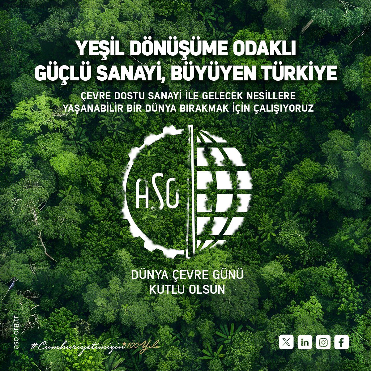 YEŞİL DÖNÜŞÜME ODAKLI
GÜÇLÜ SANAYİ, BÜYÜYEN TÜRKİYE

Çevre dostu sanayi ile gelecek nesillere yaşanabilir bir dünya bırakmak için çalışıyoruz.

DÜNYA ÇEVRE GÜNÜ KUTLU OLSUN

#DünyaÇevreGünü