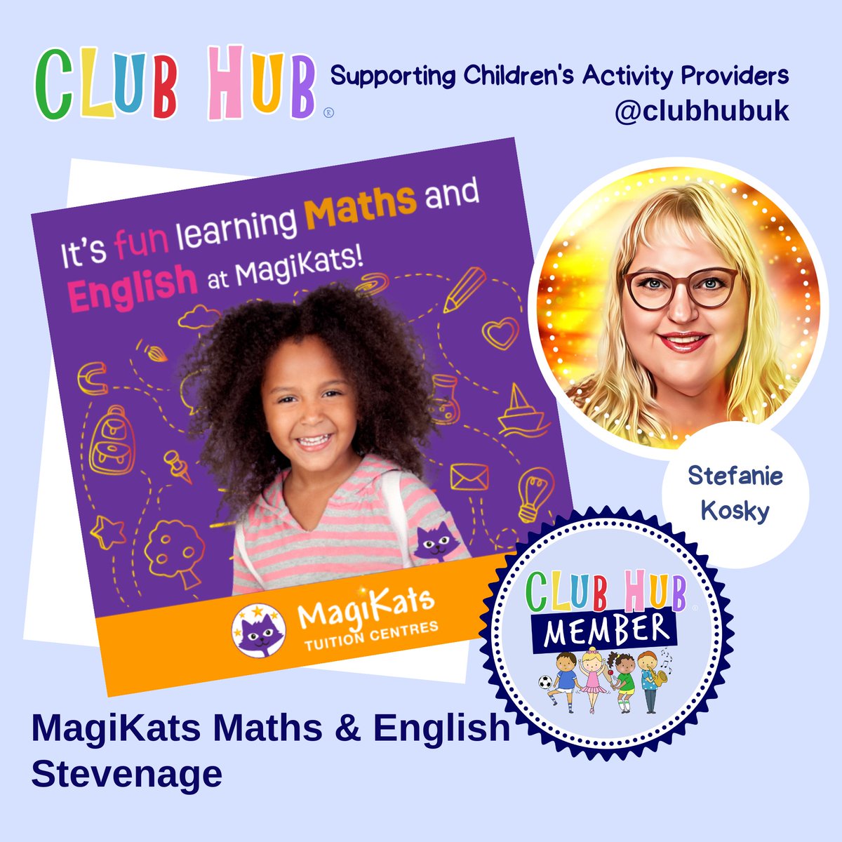 clubhubuk's tweet image. Do you live in Stevenage? MagiKats Maths & English (Stevenage) runs weekly workshops. Contact Stefanie stefanie.k@magikats.co.uk for more information
#ClubHubMember #mathstuition #englishtuition #magikatsstevenage #Stevenage #stevenagemums @magikatsltd
