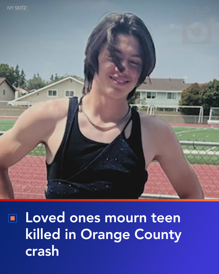 KTLA's tweet photo. Loved ones are remembering and honoring an Orange County teenager who was killed in a crash while driving to school.
Details: https://t.co/WqjgMl0bb4 https://t.co/C6Ec5ewZGZ