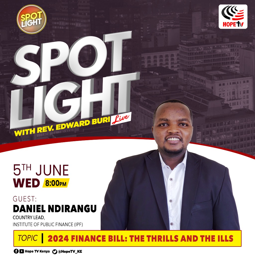 Our Country Lead Daniel Ndirangu <a href="/Kiru_KE/">Wanjohi Ndirangu</a> will be on <a href="/HopeTV_KE/">Hope TV Kenya</a> tonight with Rev. <a href="/edward_buri/">edward buri</a> discussing the thrills and ills of the 2024 Finance Bill!

Tune in at 8pm for this insightful conversation📺

#FinanceBill2024 #PublicParticipation