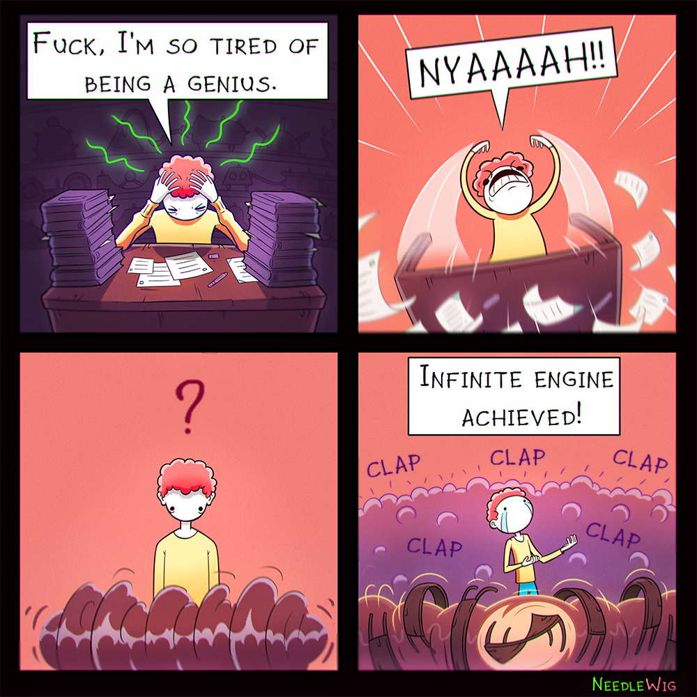 NeedleWig's tweet photo. Tired of being a genius

#comic #webcomics #art #genius #tired #nyaaah https://t.co/5STRtuR0mH