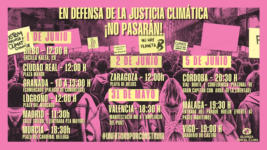 📌Lembra!
🗓️Hoxe mércores #5X ás 19.00 h. no graderío do Castro
En defensa da xustiza climática,
porque o clima tamén se xoga en #Vigo
#WeMakeTheFuture #UnFuturoPorConstruir