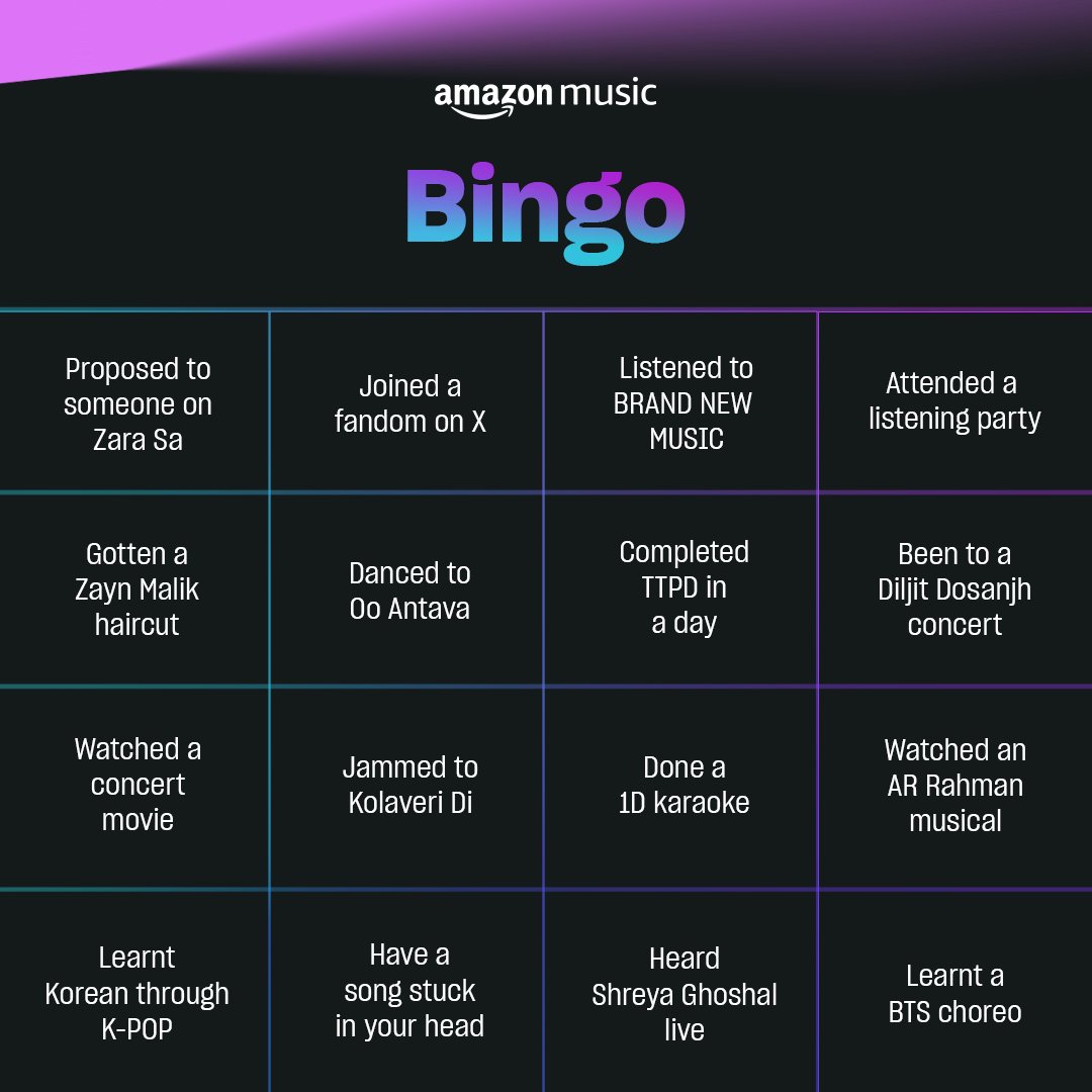 AmazonMusicIN's tweet photo. Summers so hot, it's time to 🎶 Shake It Off 🎶 with this #Contest 🥵

Cross off what applies to you and tag us in your tweet for a chance to win Amazon voucher worth INR 500 🤑

#HotTakesOnAmazonMusic https://t.co/u3Mcn7sdBn