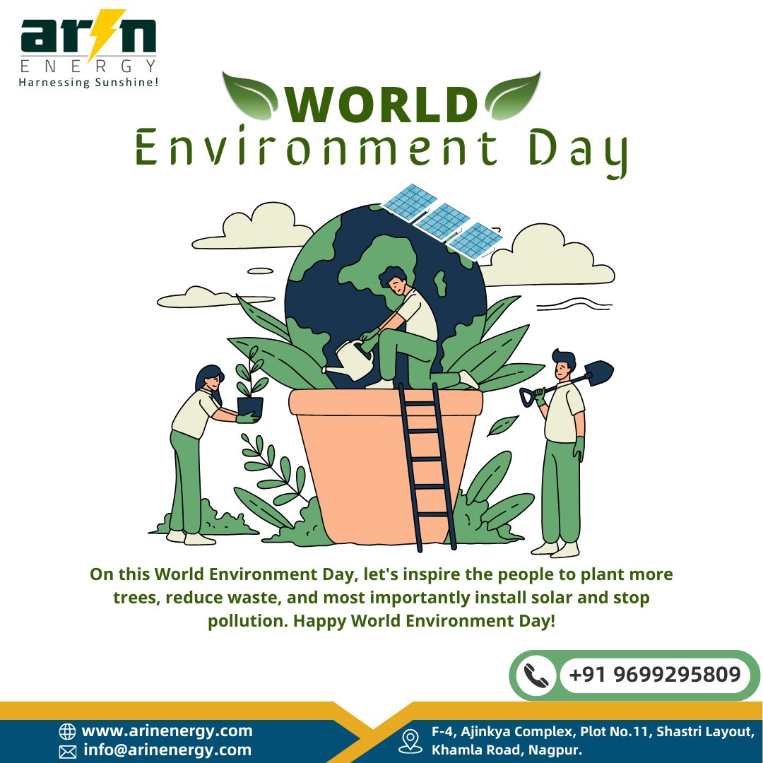arin_energy's tweet image. On this World Environment Day, let's inspire the people to plant more trees, reduce waste, and most importantly install solar and stop pollution. Happy World Environment Day!
#WorldEnvironmentDay2024 #reducepollutuon #installsolar #solarpower #solarpanel #solarsystem #greenenergy