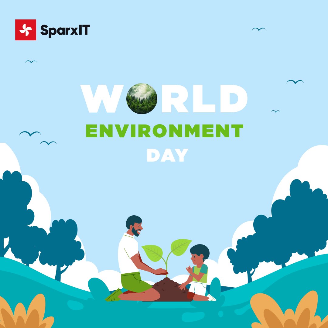 On World Environment Day, let's cultivate a greener future together! Did you know planting just 10 trees can absorb a ton of CO2 over a decade? Join us in supporting tree planting initiatives and be part of the solution. 
#WorldEnvironmentDay #SparxITSustainability