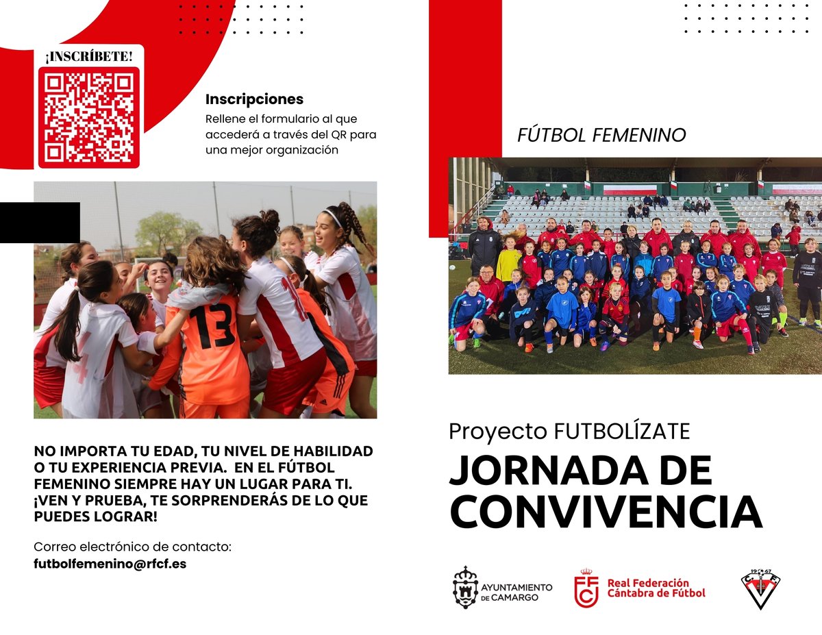RFCF_es's tweet photo. 😎 Ha llegado EL DÍA. Hoy nos vemos en la primera sesión de #Futbolízate (Camargo)

👏👏 Y vamos a contar con 𝐦𝐚́𝐬 𝐝𝐞 𝐮𝐧 𝐜𝐞𝐧𝐭𝐞𝐧𝐚𝐫 de jóvenes (federadas y no federadas) 👏👏

 📝Últimas inscriciones https://t.co/JJOeLv0Wqv 

ℹ  https://t.co/oyk3FDVEWh

#Futbolízate https://t.co/2AdY8Bs36u