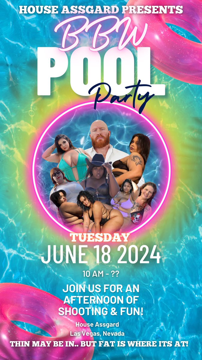BBW POOL PARTY! JUN 18TH
<a href="/xspookyfatbratx/">🍉 spooky⁷⁷⁷ 🍉</a> for info.