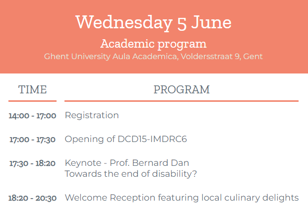 ☀️ What a wonderful day to open a conference! We’re kicking off with the seminar for clinicians and end the day with the official opening, <a href="/ProfBernardDan/">Bernard Dan</a>'s keynote and a welcome reception. All at Aula, in the heart of Ghent. See you there! 🥂