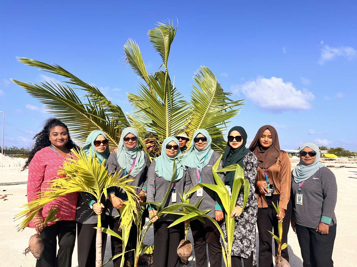 AIA_MV's tweet photo. In celebration of World Environment Day, AIA staff planted 150 palm trees on Gan Island, supporting H.E. Dr. Mohamed Muizzu's ambitious 5 Million Tree Planting Program.
#WorldEnvironmentDay‌ https://t.co/uhZDzoiqUN
