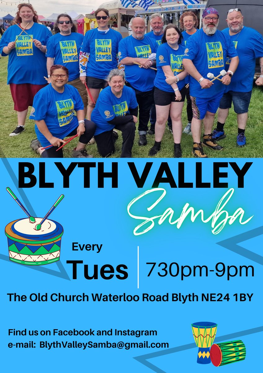 #HelloMyNameIsRexie π (@bluesky8689) on Twitter photo Try #Samba Drumming, for FREE! Studies show #drumming reduces stress, fatigue, hypertension & pain. We range from 10 - 88 yrs with lived experiences of isolation, mental & physical health issues & disability.
#Activity #MindBodySpirit
<a href="/N_landCouncil/">Northumberland County Council</a>
<a href="/NorthumbriaNHS/">NorthumbriaNHS</a>
RT pls Try #Samba Drumming, for FREE! Studies show #drumming reduces stress, fatigue, hypertension & pain. We range from 10 - 88 yrs with lived experiences of isolation, mental & physical health issues & disability.
#Activity #MindBodySpirit
<a href="/N_landCouncil/">Northumberland County Council</a>
<a href="/NorthumbriaNHS/">NorthumbriaNHS</a>
RT pls