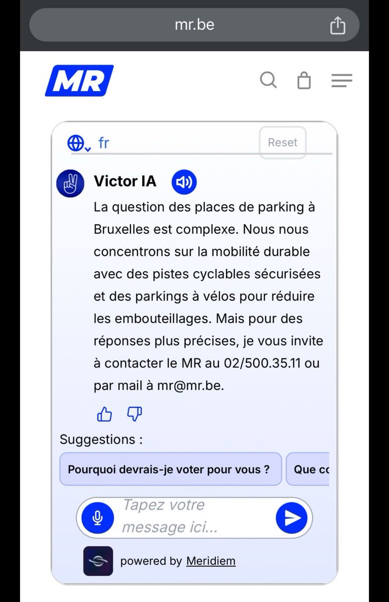 arnesmeets's tweet image. Le chatbot du MR a tout compris 👌 #reportmodal