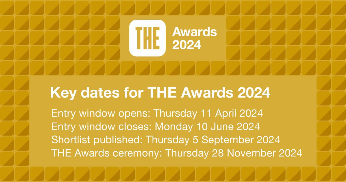 Technician Commitment (@techscommit) on Twitter photo Don’t forget to submit your nominations for this year’s <a href="/timeshighered/">Times Higher Education</a> ‘Outstanding Technician of the Year’. It is open to technicians working in any discipline within higher education or research in the UK and Ireland. #THEAwards24
🔔 Closing 10 June: the-awards.co.uk/2024/en/page/h… Don’t forget to submit your nominations for this year’s <a href="/timeshighered/">Times Higher Education</a> ‘Outstanding Technician of the Year’. It is open to technicians working in any discipline within higher education or research in the UK and Ireland. #THEAwards24
🔔 Closing 10 June: the-awards.co.uk/2024/en/page/h…