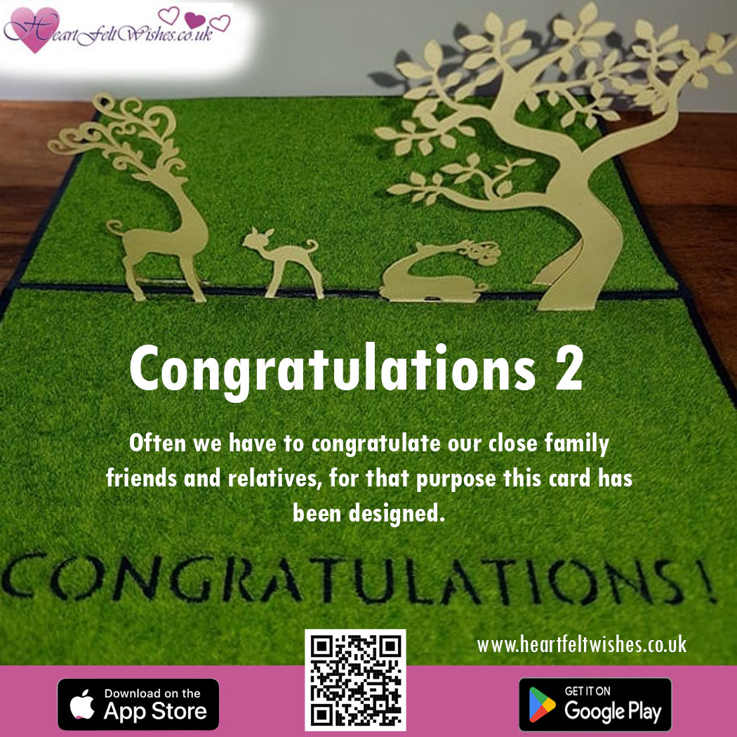 Often we have to congratulate our close, for that purpose this card has been designed. Animals family with tree are presented in manner that it will pop-up after opening.

heartfeltwishes.co.uk/product/congra… #DesignService #Congratulations #HeartfeltCards #heartfeltwishes