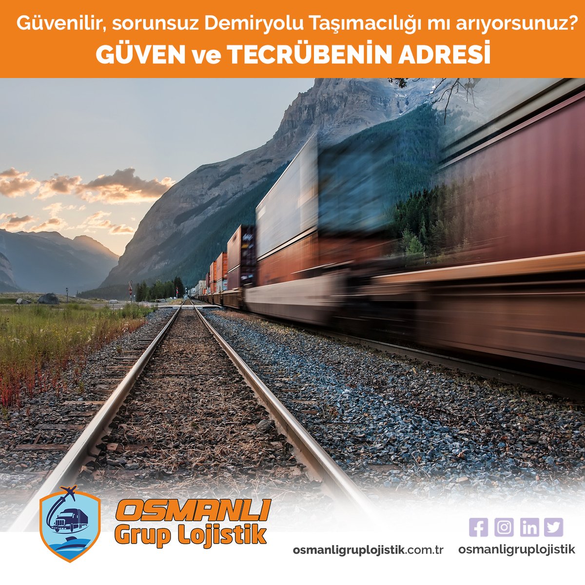 Demiryoluyla güvenli güvenilir ve çevre dostu yük taşıma çözümleriyle karşınızdayız. Parsiyel Yük veya Tam Konteyner ayırt etmeden yükünüzü istediğiniz yere ulaştırıyoruz.

📍Ankara
▶ osmanligruplojistik.com.tr

#konteyner #transport #lojistik #karayolu #havayolu #denizyolu