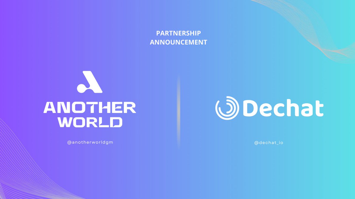 📣Another World is proud to announce our new strategic partnership with <a href="/dechat_io/">Dechat</a> .

✉️Dechat is an open, secure web3 communications protocol that powers decentralized user interactions.

You can now join the Another World community in DeChat.

#AnotherWorld #Partnership #Dechat