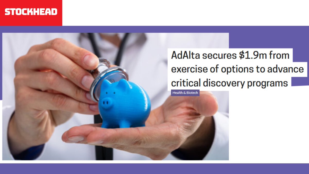 AdAlta1AD's tweet image. "AdAlta (ASX:1AD) has raised $1.9m through the exercise of options as it advances strategic partnerships during H2 CY24" - @StockheadAU reports | Read more: stockhead.com.au/health/adalta-… #1AD
