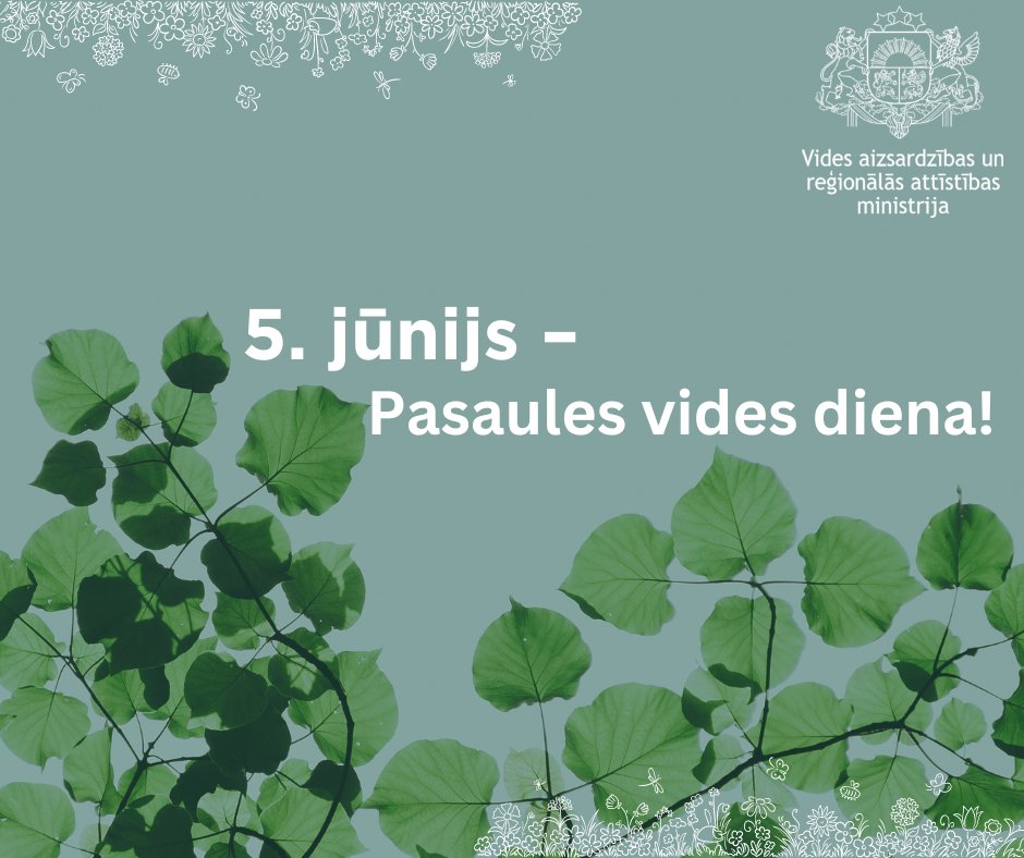 🌿🤍☁️ Šī gada Pasaules vides dienas kampaņa ir vērsta uz zemes atjaunošanu, pārtuksnešošanos un noturību pret sausumu. Vides dienas tēmu šoreiz noteica Saūda Arābija ieviešot saukli - 'Mūsu zeme. Mūsu nākotne. Mēs esam #GenerationRestoration @UNEP